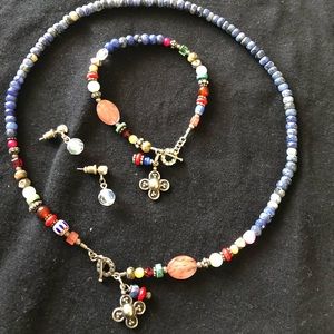 Handmade, necklace, bracelet and earrings
